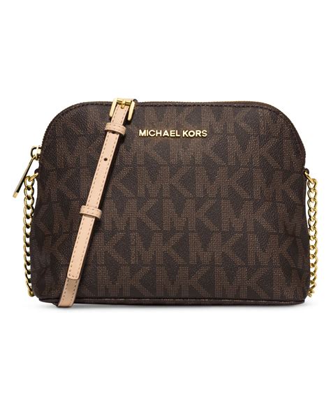 michael kors cindy logo crossbody brown|Cindy Large Studded Leather Crossbody .